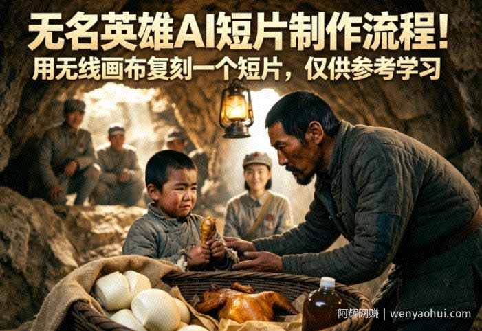 无名英雄AI短片制作流程！用无线画布复刻一个短片，仅供参考学习