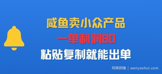 咸鱼卖小众产品，一单利润80，粘贴复制就能出单