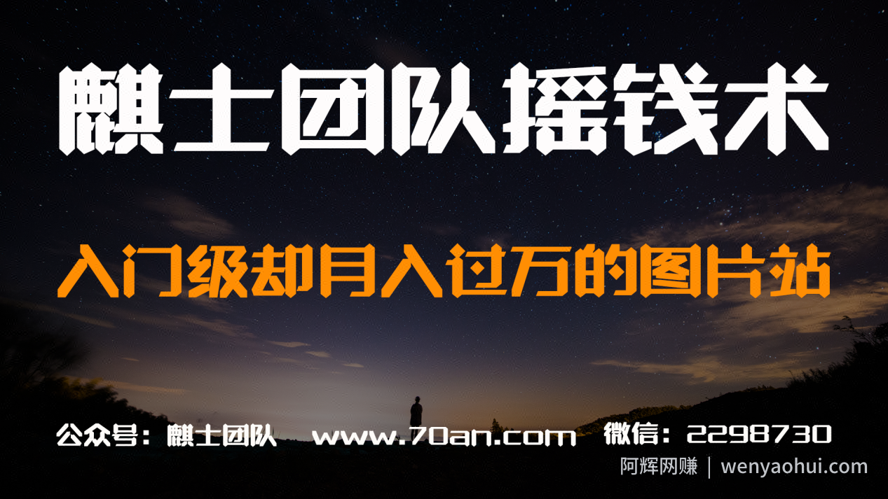麒士团队摇钱术14：入门级却月入过万的图片站【视频课程】