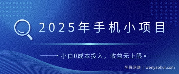 2025年手机小项目，简单易学，小白0成本投入，多劳多得