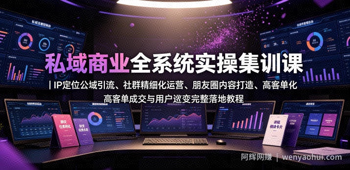 私域商业全系统实操课｜IP定位公域引流、社群精细化运营、朋友圈内容打造、高客单成交与用户裂变完整落地教程