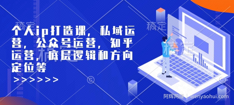 个人ip打造课，私域运营，公众号运营，知乎运营，底层逻辑和方向定位等
