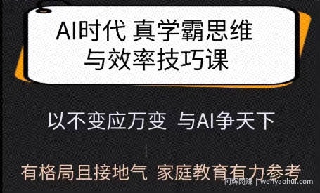 Ai时代真学霸思维与学习方法课，有格局且接地气，家庭教育有力参考