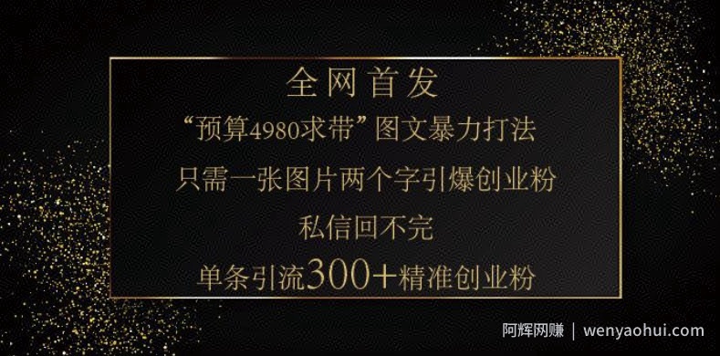 小红书神奇图片引流法，只需一张图，就能单条笔记凭借此方法，轻松引流 300 + 精准创业粉