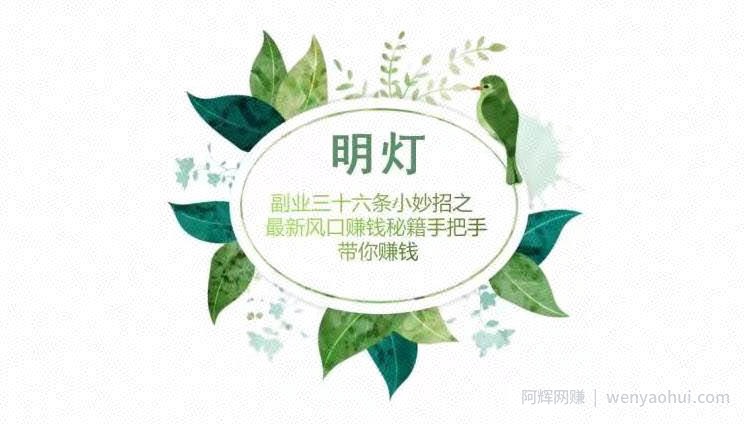 明灯副业三十六条小妙招之最新风口賺米秘籍手把手带你賺米