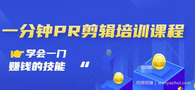 抖音视频一分钟PR剪辑培训：学会一门賺米的技能，每节课短小精悍