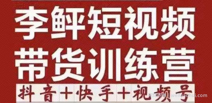 李鲆·短视频带货训练营（第11+12期+13期），手把手教你短视频带货，听话照做，保证出单