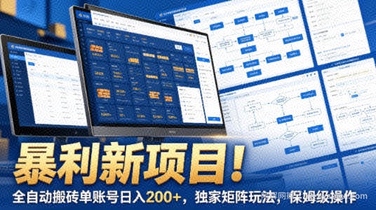暴利新项目！全自动搬砖单账号日入200+，独家矩阵玩法，保姆级操作【揭秘】