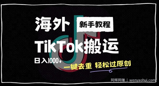 2024最新海外TikTok搬运玩法，一键去重轻松过原创，新手无经验也能日入1k【揭秘】