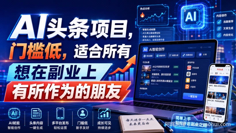 引力圈AI头条项目,门槛低,适合所有想在副业上有所作为的朋友