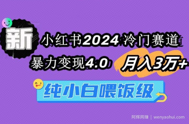小红书2024冷门赛道一个月3万+暴力变现4.0纯小白喂饭级