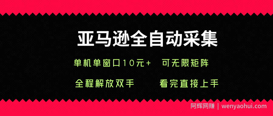 亚马逊全自动采集，单机单窗口一天10+，可无限矩阵去做【揭秘】