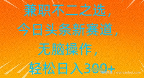 兼zhi不二之选，今日头条新赛道，无脑操作，轻松日入3张
