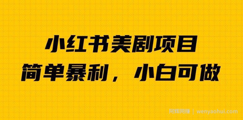 外面卖1980的小红书美剧项目，单日收益1000＋，小众暴利的赛道【揭秘】