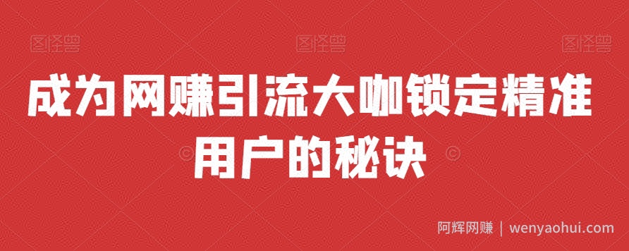 成为网创引流大咖锁定精准用户的秘诀