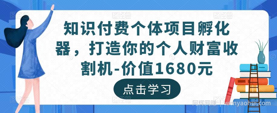 知识付费个体项目孵化器，打造你的个人财富收割机-价值1680元